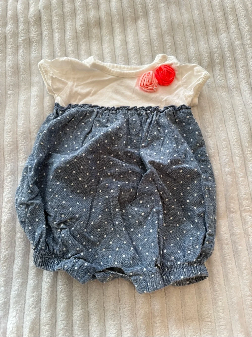 Three piece  Little Girl Bundle in White & Navy